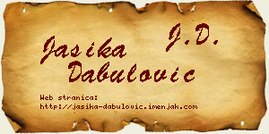 Jasika Dabulović vizit kartica